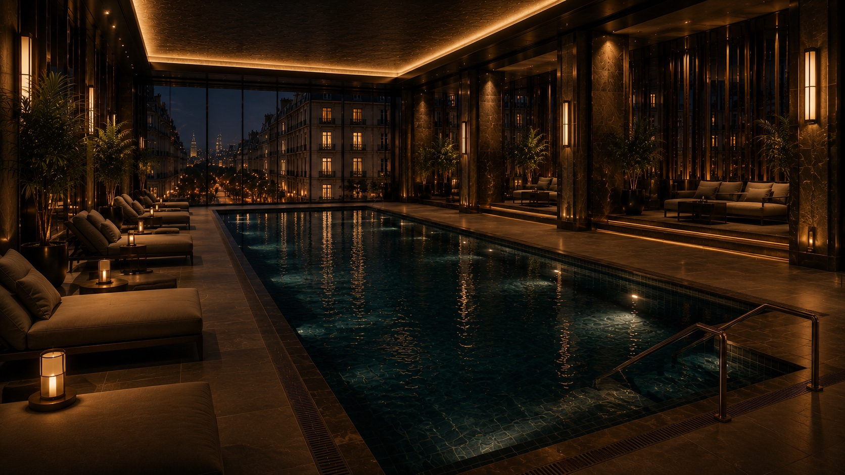 Bitcoin Palace · private water chamber at twilight